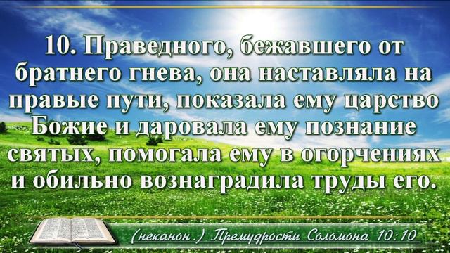 Книга премудрости Соломона с музыкой глава 10 читаем и слушаем смотреть онлайн