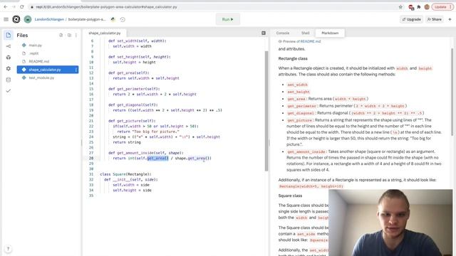 Polygon Area Calculator - Python | FreeCodeCamp смотреть онлайн
