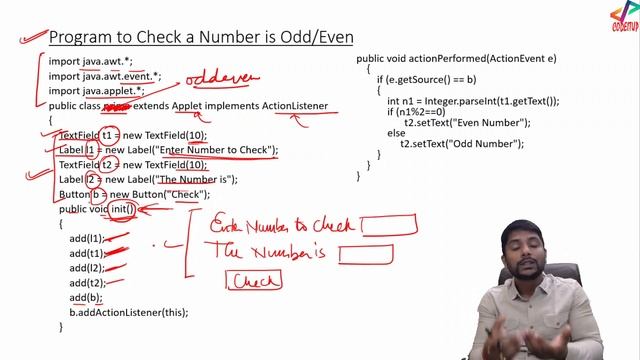Java Applet | GUI Programming | Check a Number is Odd or Even| In Hindi смотреть онлайн