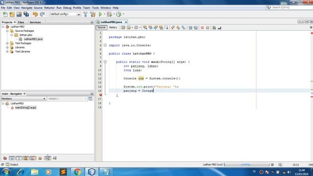 Menghitung Luas Persegi Panjang NetBeans IDE 8.2 Dengan Metode Java Class Console смотреть онлайн