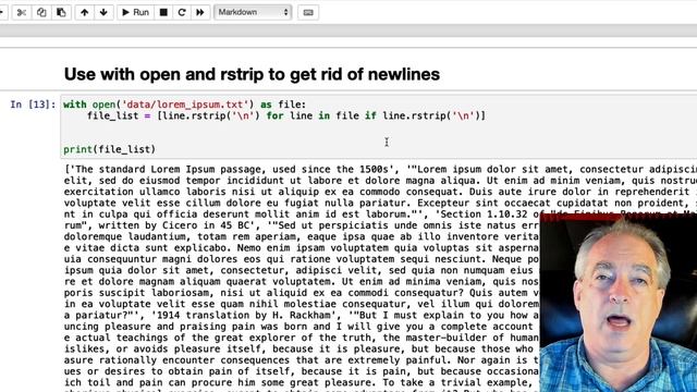 How to read a file line-by-line into a Python list смотреть онлайн