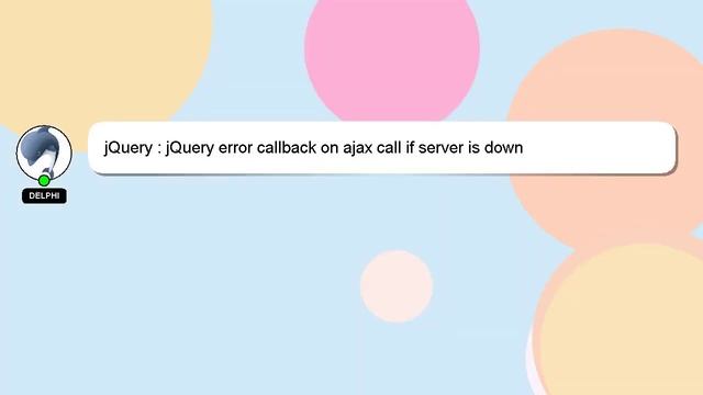 jQuery : jQuery error callback on ajax call if server is down смотреть онлайн