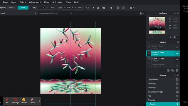 "Fractals Pixels" Digital Art Photo Editor : Pixlr-E : FreeImageEditingTool смотреть онлайн