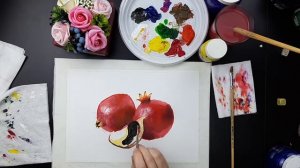 ?Как рисовать акрилом для начинающих. Мастер-класс рисуем гранаты акрилом. Найди себя