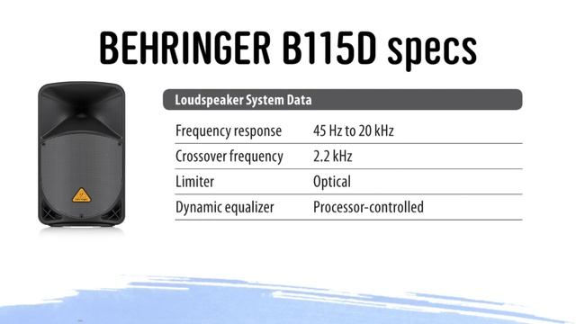 BEHRINGER B115D specs ตู้ลําโพง active เสียงดีคุ้มค่าราคาเบาๆ смотреть онлайн
