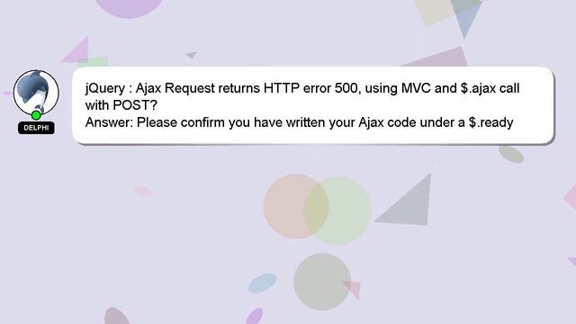 jQuery : Ajax Request returns HTTP error 500, using MVC and $.ajax call with POST? смотреть онлайн