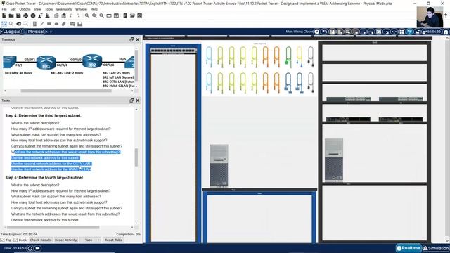 11.10.2 Packet Tracer - Design and Implement a VLSM Addressing Scheme - Physical Mode смотреть онлайн
