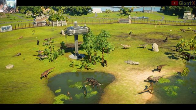 100 T REX vs 100 ACROCANTHOSAURUS, DINOSAUR BATTLE ROYALE | Jurassic World Evolution 2 смотреть онлайн