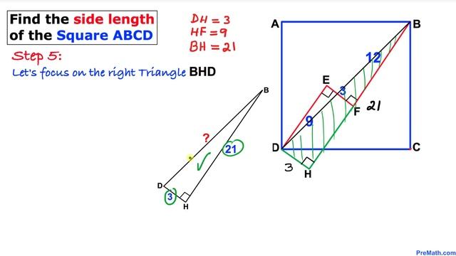 Can you find the Side Length of Square ABCD? | Step-by-Step Tutorial смотреть онлайн