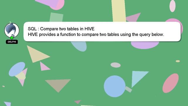 SQL : Compare two tables in HIVE смотреть онлайн