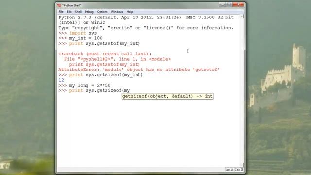Programming example: Size of integer variables (Py 2.7) смотреть онлайн