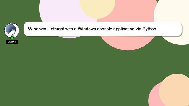 Windows : Interact with a Windows console application via Python смотреть онлайн