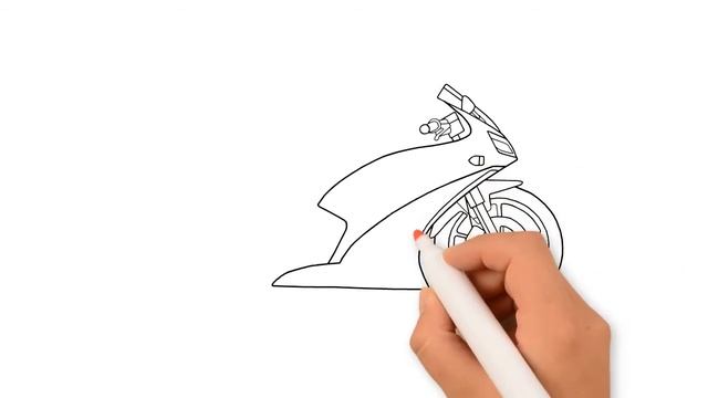 How to draw a motorcycle step by step II Motorbike Drawing смотреть онлайн