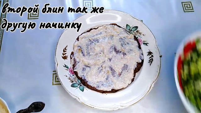 Печеночные рулетики с морковью, зелёным луком и яйцом. Овощной салатик с капустой. смотреть онлайн