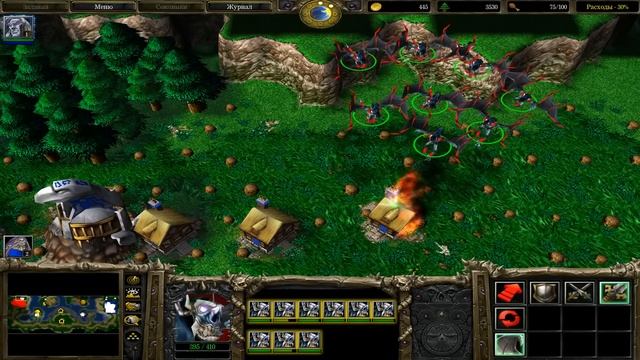 Warcraft III:The Frozen Throne, 1 на 1 против сильного компьютера, нежить против людей смотреть онлайн