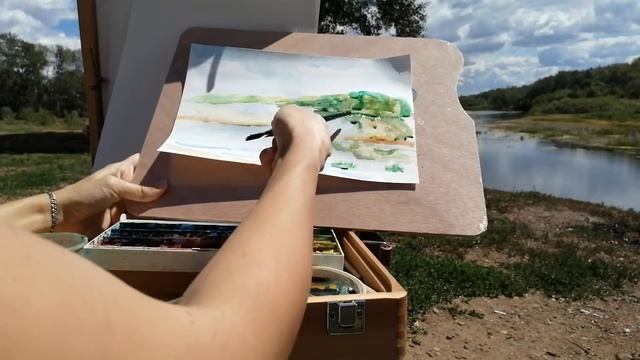 Пленэр, рисуем реку Урал, акварель. #Рисование_для_всех, #DrawingForYou, #paintingtutorials
