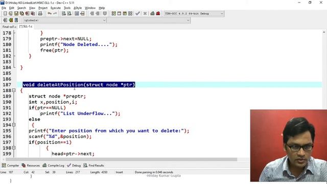 DS Lecture-37 | Delete a node from particular position in Singly linked list смотреть онлайн