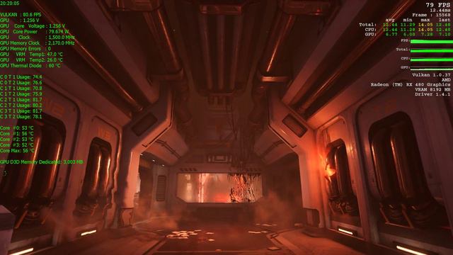 DOOM Vulkan API RX480@1500/2170mhz смотреть онлайн