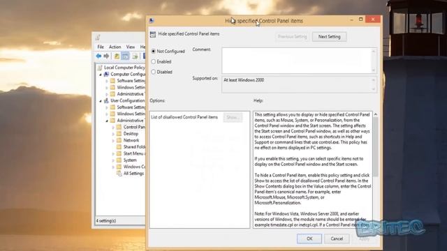 Disable Access to Control Panel смотреть онлайн