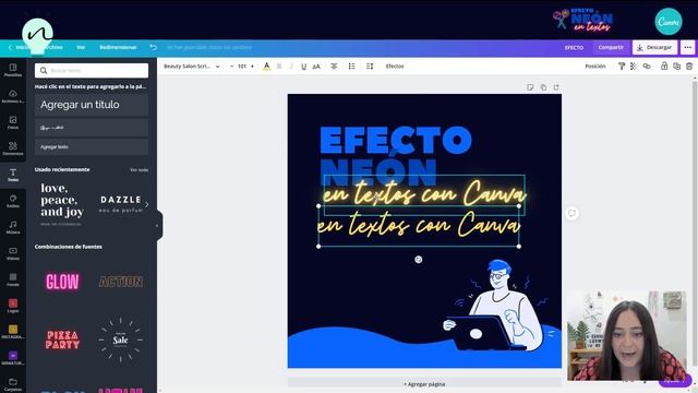 ? Cómo CREAR efecto NEÓN en Canva [Fácil Sin Programas] смотреть онлайн