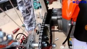 Как сделать мопед из велосипеда и двигателя от тримера