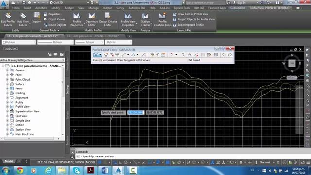 CIVIL 3D 2015 CARRETERAS (4) PERFIL DE SUBRASANTE смотреть онлайн