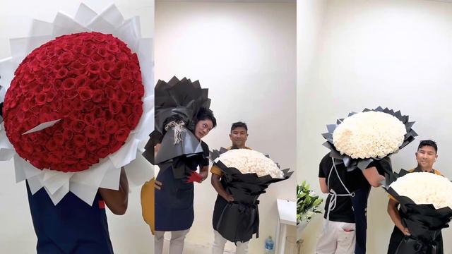 1st 200pcs white Rose , 2nd 250pcs Red Rose , 3rd 300pcs white Rose || biggest bouquet you will see смотреть онлайн