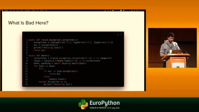 Europython 2022 - Exception Groups and How To Use Them смотреть онлайн