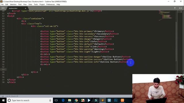 How to make Buttons in Bootstrap|3 Types of Buttons|Block|Outline|Group button|Class 03 смотреть онлайн