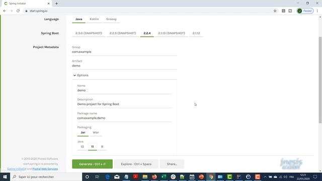 Générer une application Spring Boot avec Spring Initializr смотреть онлайн
