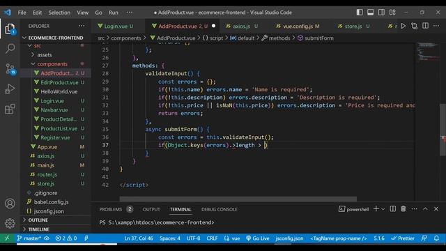 Fullstack Ecommerce App: AddProduct Vue Component смотреть онлайн