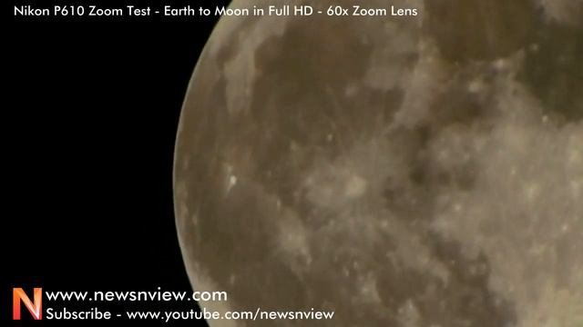 Nikon P610 Zoom Test Moon in HD 60x Zoom Video Review смотреть онлайн