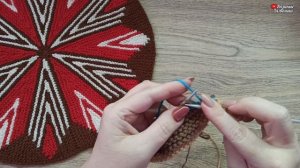 Мк круглая подушка вяжем спицами Часть 1