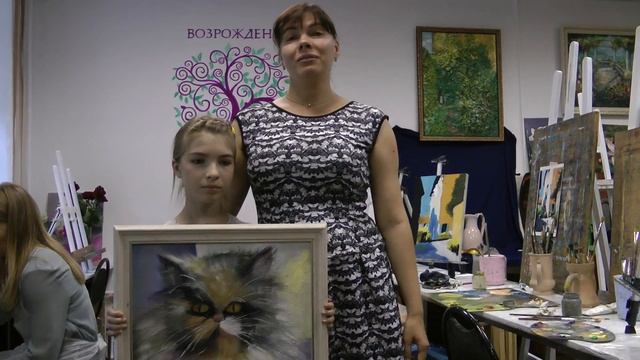 Отзыв: Мастер-класс маслом на холсте "Котенок Мося" смотреть онлайн