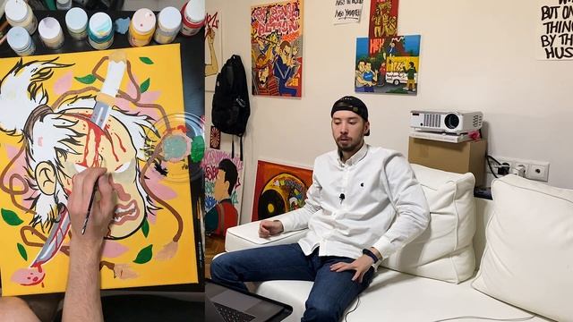 Холст "NAMAKUBI": 10 часов работы за 15 минут. Процесс создания, speedpaint смотреть онлайн