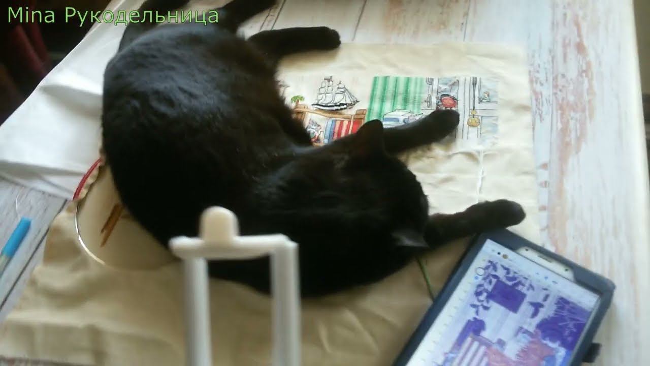 #вышивка 11-17 апреля 22г. Сэмплер "Весна".Ланкевич/Котик у аквариума/Риолис. Немного ремонта смотреть онлайн