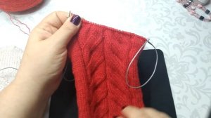 Узор "Ложная коса " спицами по кругу