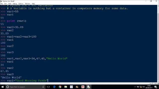 Python 3.6 programming - 05. Variables смотреть онлайн