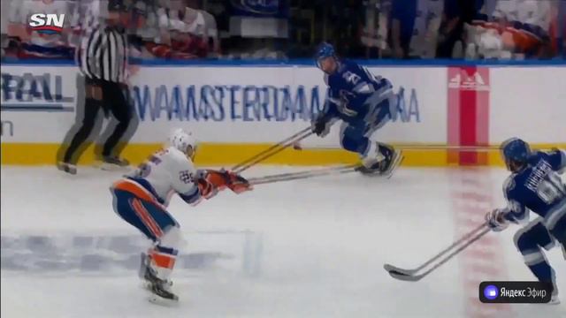 Н. Кучеров ГЕНИАЛЬНЫЙ ПАС и ЗАМЫКАНИЕ прострела в игре №1 финала / Kucherov brilliant pass and goal смотреть онлайн