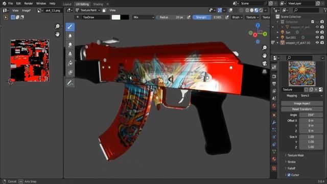 CS2 TIMELAPSE AK-47 Red Skull Graffiti │ Steam Workshop │ Blender 3D смотреть онлайн