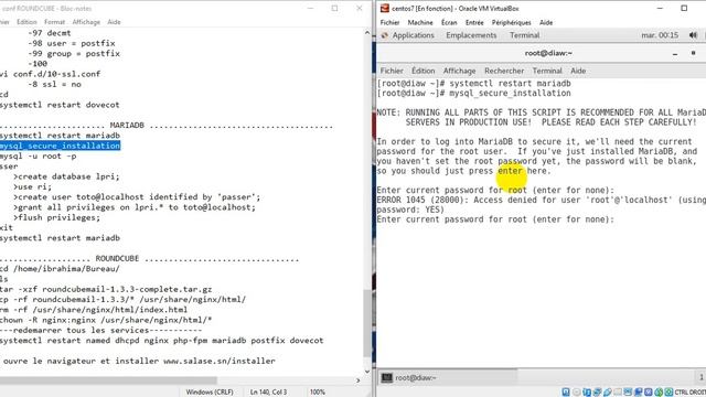 Configuration ROUNDCUBE Sous Centos