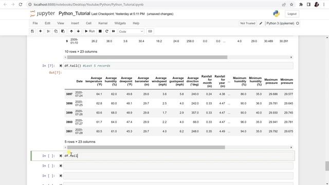 How to view only some of the rows in Python? || head() vs. tail() vs. sample() смотреть онлайн
