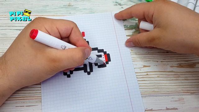 КОРОЛЬ КРАБОВ ТИК из БРАВЛ СТАРС РИСУНКИ ПО КЛЕТОЧКАМ - PIXEL ART - king crab tick смотреть онлайн