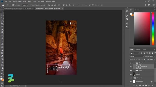 Instagram Stories Simple Travel - Tutorial Photoshop CC 2019 смотреть онлайн