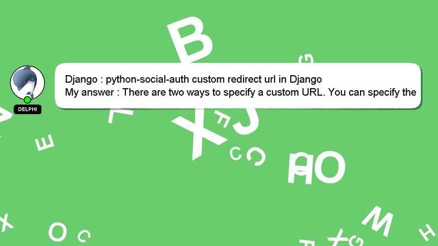 Django : python-social-auth custom redirect url in Django смотреть онлайн