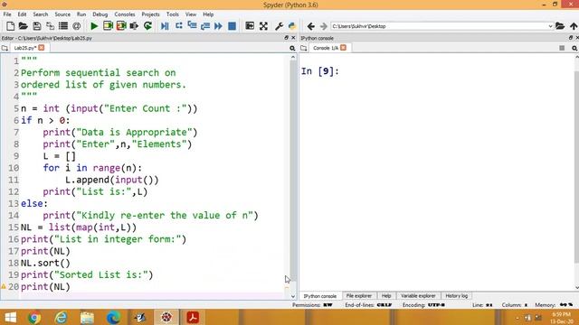 Python Lab Part 25 : Perform sequential search on ordered list of given numbers смотреть онлайн