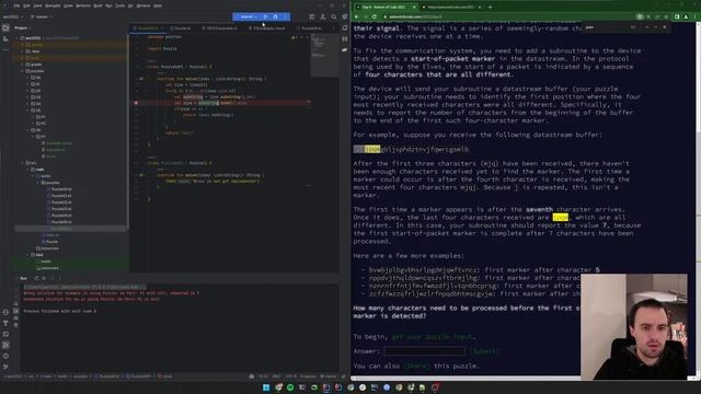 Advent of Code 2022 - Day 6: Tuning Trouble done in Kotlin смотреть онлайн