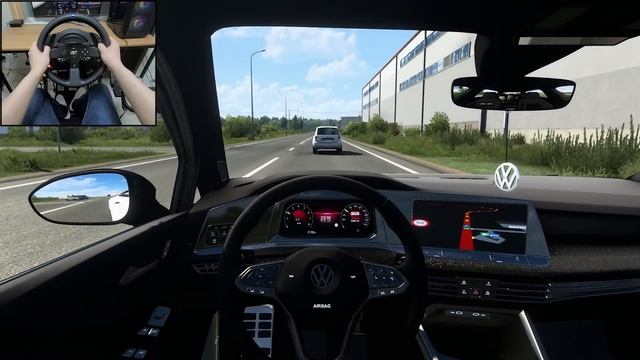 Euro Truck Simulator 2 - Volkswagen Golf 8 R Line [Steering wheel gameplay] смотреть онлайн