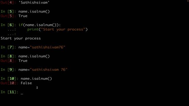 String isalphanum Method смотреть онлайн