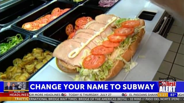 Change your name to subway to get lifetime sandwiches смотреть онлайн